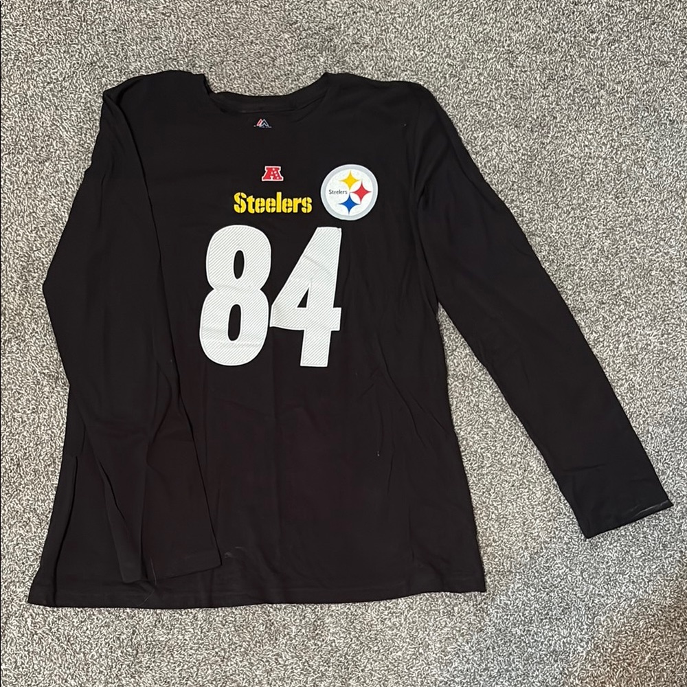 Majestic Black Long Sleeve Tee with White and Yellow Accents